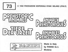 1992 Panini Prehistoric Animals Stickers #73 Diatryma Back