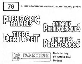 1992 Panini Prehistoric Animals Stickers #76 Brachiosaurus Back