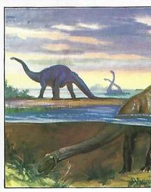 1992 Panini Prehistoric Animals Stickers #79 Brontosaurus Front