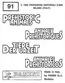 1992 Panini Prehistoric Animals Stickers #91 Moschops Back