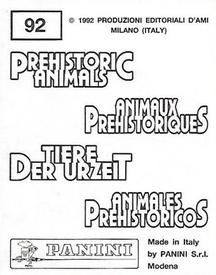 1992 Panini Prehistoric Animals Stickers #92 Summit meeting Back
