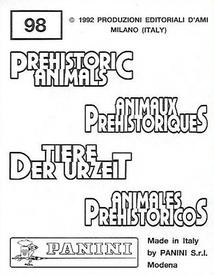 1992 Panini Prehistoric Animals Stickers #98 Polacanthus Back