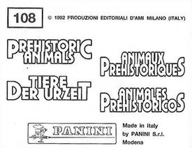 1992 Panini Prehistoric Animals Stickers #108 Spinosaurus Back