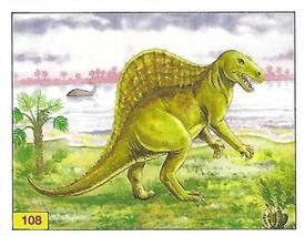 1992 Panini Prehistoric Animals Stickers #108 Spinosaurus Front