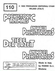 1992 Panini Prehistoric Animals Stickers #110 Allosaurus Back
