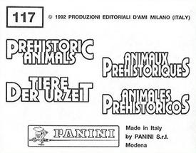 1992 Panini Prehistoric Animals Stickers #117 Uintatherium Back