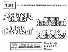 1992 Panini Prehistoric Animals Stickers #120 Arsinoitherium Back