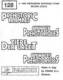 1992 Panini Prehistoric Animals Stickers #128 Macrauchenia Back