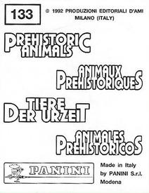 1992 Panini Prehistoric Animals Stickers #133 Smilodon Back