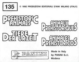 1992 Panini Prehistoric Animals Stickers #135 Arsinoitherium Back