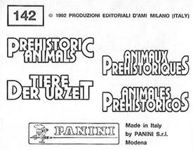 1992 Panini Prehistoric Animals Stickers #142 Moropus Back