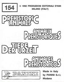 1992 Panini Prehistoric Animals Stickers #154 Synthetoceras Back