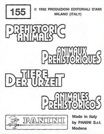 1992 Panini Prehistoric Animals Stickers #155 Cervalce Back