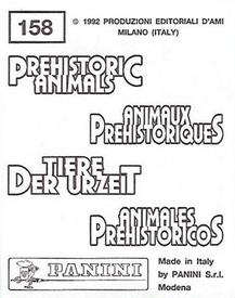 1992 Panini Prehistoric Animals Stickers #158 Cave Bear Back