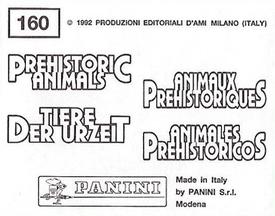 1992 Panini Prehistoric Animals Stickers #160 Smilodon Back