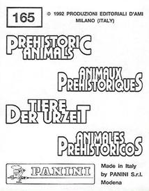 1992 Panini Prehistoric Animals Stickers #165 Brachiosaurus Back