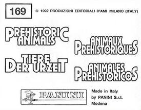 1992 Panini Prehistoric Animals Stickers #169 Compsognathus Back
