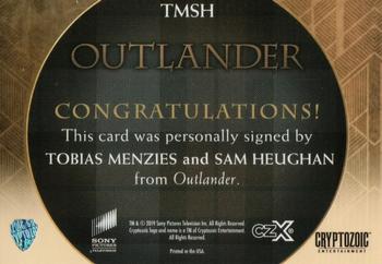 2019 Cryptozoic CZX Outlander - Dual Autographs #TMSH Tobias Menzies / Sam Heughan Back