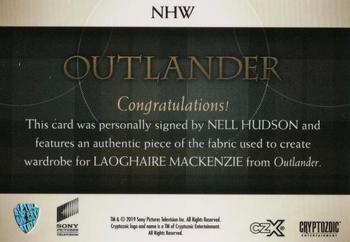 2019 Cryptozoic CZX Outlander - Autograph Wardrobe Relics #NHW Nell Hudson as Laoghaire MacKenzie Back