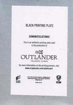 2019 Cryptozoic CZX Outlander - CZ STR PWR Printing Plates Black #S07 Lord John Grey Back