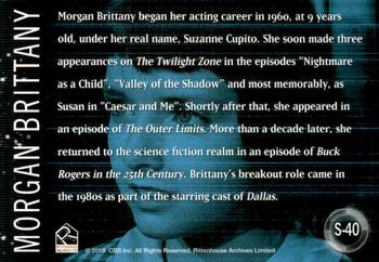 2019 Rittenhouse The Twilight Zone Rod Serling Edition - Twilight Zone Stars #S40 Morgan Brittany Back