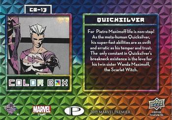 2019 Upper Deck Marvel Premier - Color Box #CB-13 Quicksilver Back
