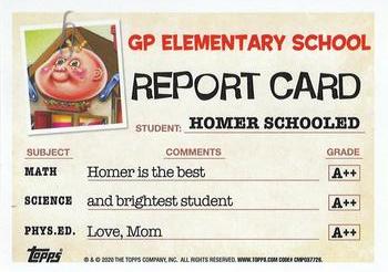 2020 Topps Garbage Pail Kids: Late to School #2a Homer Schooled Back