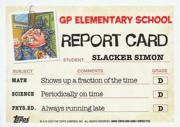 2020 Topps Garbage Pail Kids: Late to School #6a Slacker Simon Back