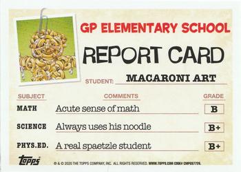 2020 Topps Garbage Pail Kids: Late to School #19a Macaroni Art Back