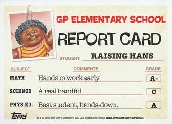 2020 Topps Garbage Pail Kids: Late to School #22a Raising Hans Back