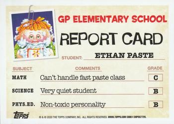 2020 Topps Garbage Pail Kids: Late to School #38a Ethan Paste Back