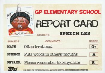 2020 Topps Garbage Pail Kids: Late to School #82a Speech Les Back