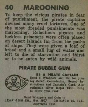 1948 Leaf Pirates #40 Marooned Back