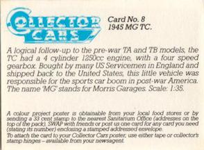 1986 Sanitarium Weet-Bix Collector Cars #8 1945 MG TC Back