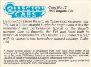 1986 Sanitarium Weet-Bix Collector Cars #17 1927 Bugatti T44 Back