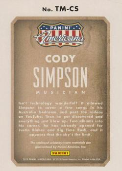 2015 Panini Americana - Triple Materials #DM-CS Cody Simpson Back