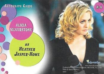 2004 Inkworks Scooby-Doo 2: Monsters Unleashed - Autographs #A-4 Alicia Silverstone Back
