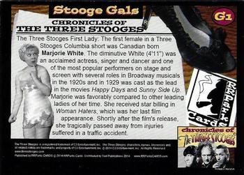 2014 RRParks Chronicles of the Three Stooges - Stooge Gals #G1 Marjorie White Back