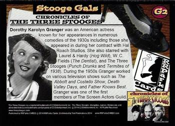 2014 RRParks Chronicles of the Three Stooges - Stooge Gals #G2 Dorothy Granger Back