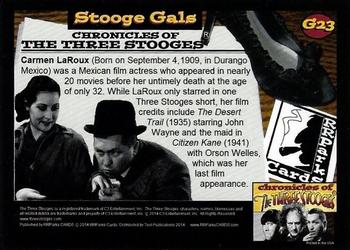 2014 RRParks Chronicles of the Three Stooges - Stooge Gals #G23 Carmen LaRoux Back