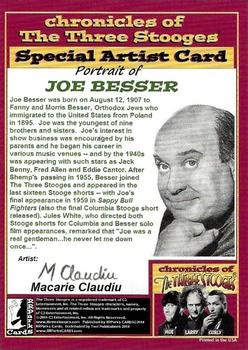2014 RRParks Chronicles of the Three Stooges - Macarie Claudiu Special Artist Card (Sketch) #NNO Joe Besser Back