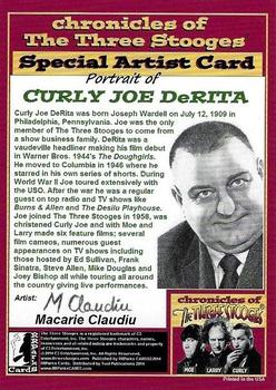2014 RRParks Chronicles of the Three Stooges - Macarie Claudiu Special Artist Card (Sketch) #NNO Curly Joe DeRita Back