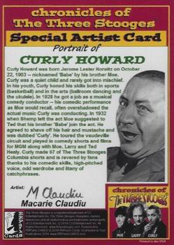 2014 RRParks Chronicles of the Three Stooges - Macarie Claudiu Special Artist Card (Foil Sketch) #NNO Curly Howard Back
