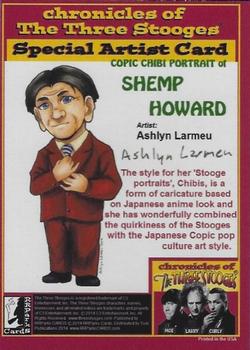 2014 RRParks Chronicles of the Three Stooges - Ashlyn Larmeu Special Artist Card (Copic Chibi) #NNO Shemp Howard Back