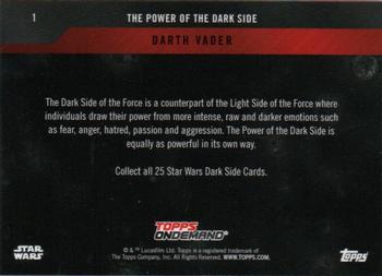 2019 Topps On Demand Set 12: Star Wars: The Power of the Dark Side #1 Darth Vader Back