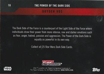 2019 Topps On Demand Set 12: Star Wars: The Power of the Dark Side #18 Dryden Vos Back