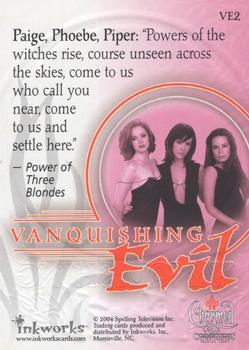 2004 Inkworks Charmed Connections - Vanquishing Evil #VE2 Paige / Phobe / Piper Back