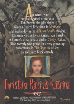 1999 Inkworks Sleepy Hollow - Heads Will Roll #CC5 Christina Ricci as Katrina Back