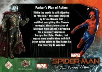 2019 Upper Deck Marvel Spider-Man Far From Home #2 Peter Parker's Plan of Action Back