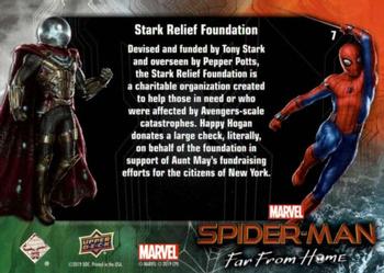 2019 Upper Deck Marvel Spider-Man Far From Home #7 Stark Relief Foundation Back
